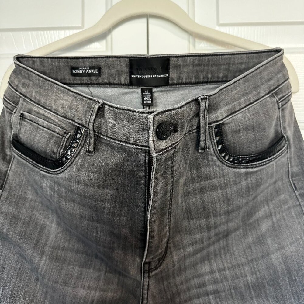 WHBM High-Rise Croc Skinny Ankle Jeans - Picture 4 of 10